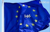 Die Europaflagge mit der Zahl 146 