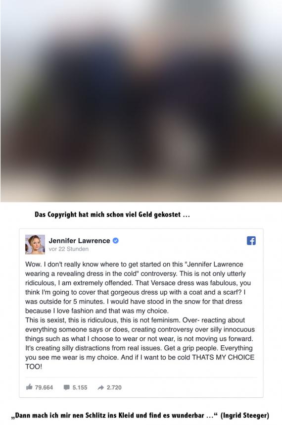 eiin facebook Post von Jennifer Lawrence