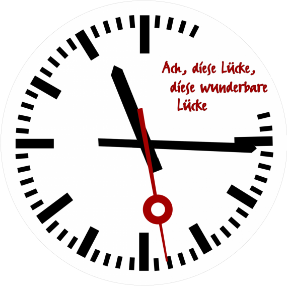 Eine Uhr mit Zeitlücke